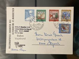 Schweiz 1967 Ballonpostkarte Vagabund Dorffest St.Margrethen