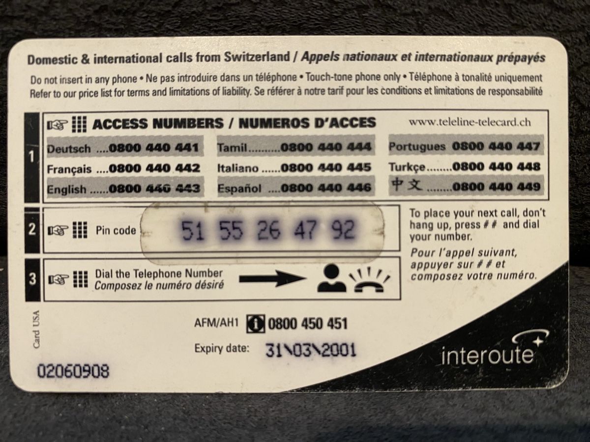 Telefon- & Taxkarten: Teleline – Gebraucht aus Lausanne von babacard10 1
