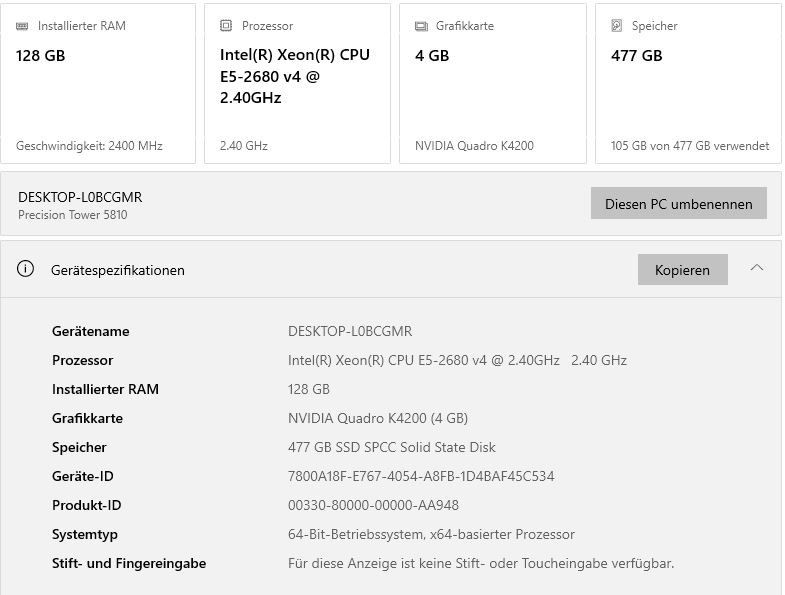PC: Dell T5810 Precision PC 128GB Win 10 Pro – Usato da Wabern venduto da mari_del 6