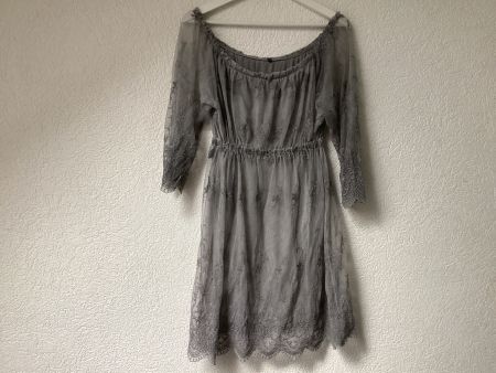 Sommerliches Spitzenkleid, Grau, ca. Gr. S Festlich