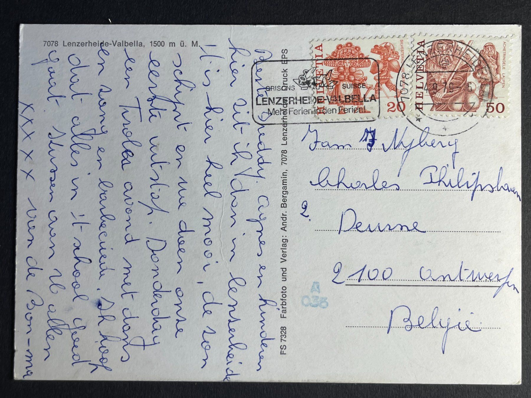 Cartoline postali: Lenzerheide - Valbella - mit Werbestempel - 1979 – Usato da Steg VS venduto da _vinci_ 1