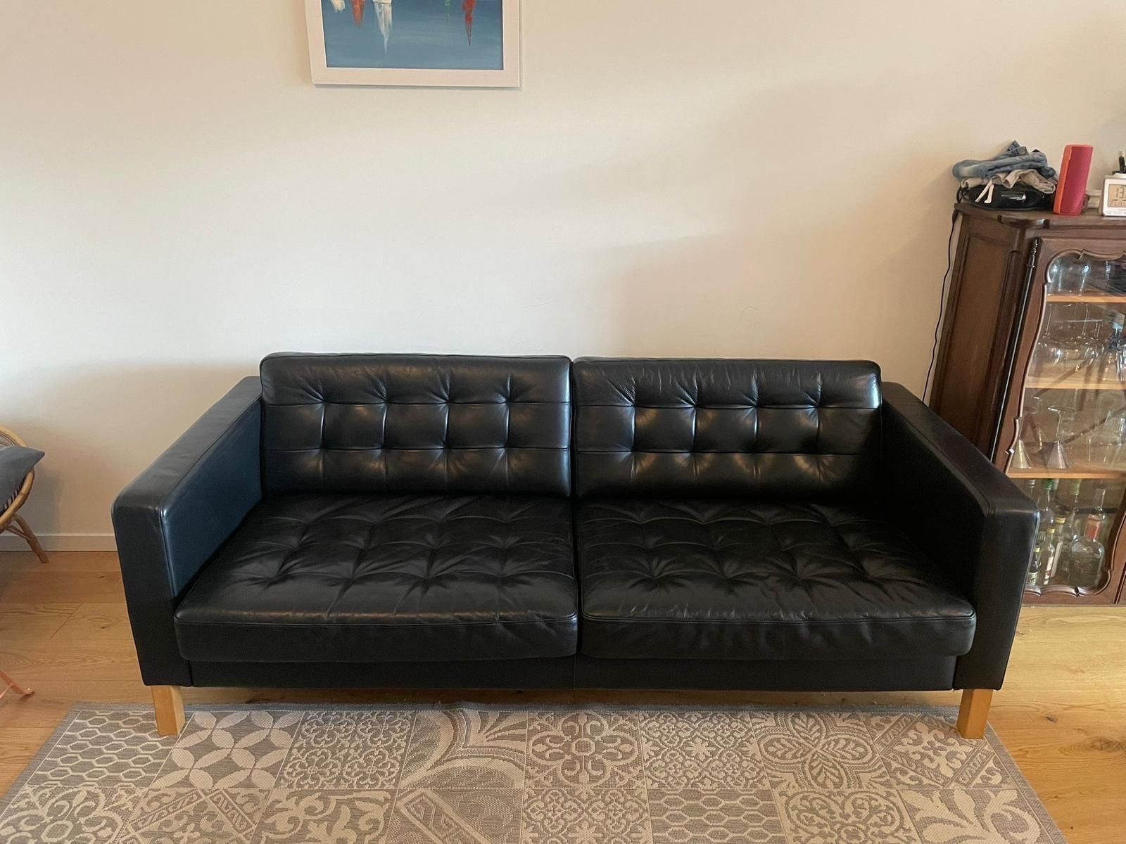 Pfister Divani: Canapé noir en cuir – Usato da Châtelaine venduto da lor_dkr6