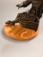 Bronzestatue Maler mit Palette auf Marmorsockel signiert