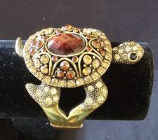 Vintage Schildkröten Armreif, goldfarben, 🐢✨
