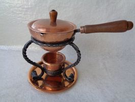 STÖCKLI KUPFER RECHAUD SCHMIEDEEISEN SAUCENPFÄNNCHEN Ø 8 CM