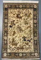 Ghom Seidenteppich aus Iran handgeknüpft Top Zustand 217x140