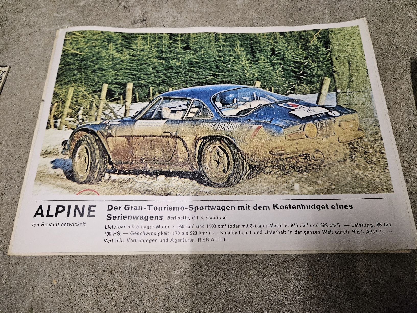 Renault Documenti: Alpine Renault A110 Bilder – Usato da Dielsdorf venduto da toe51664 3