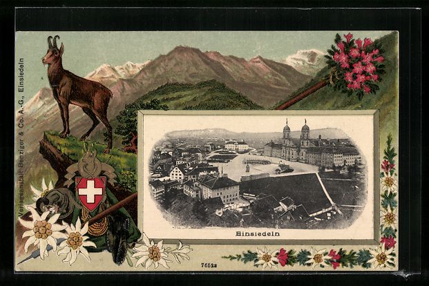 Cartes postales: Passepartout-Lithographie Einsiedeln, Si – D'occasion à Berlin par bartko-reher