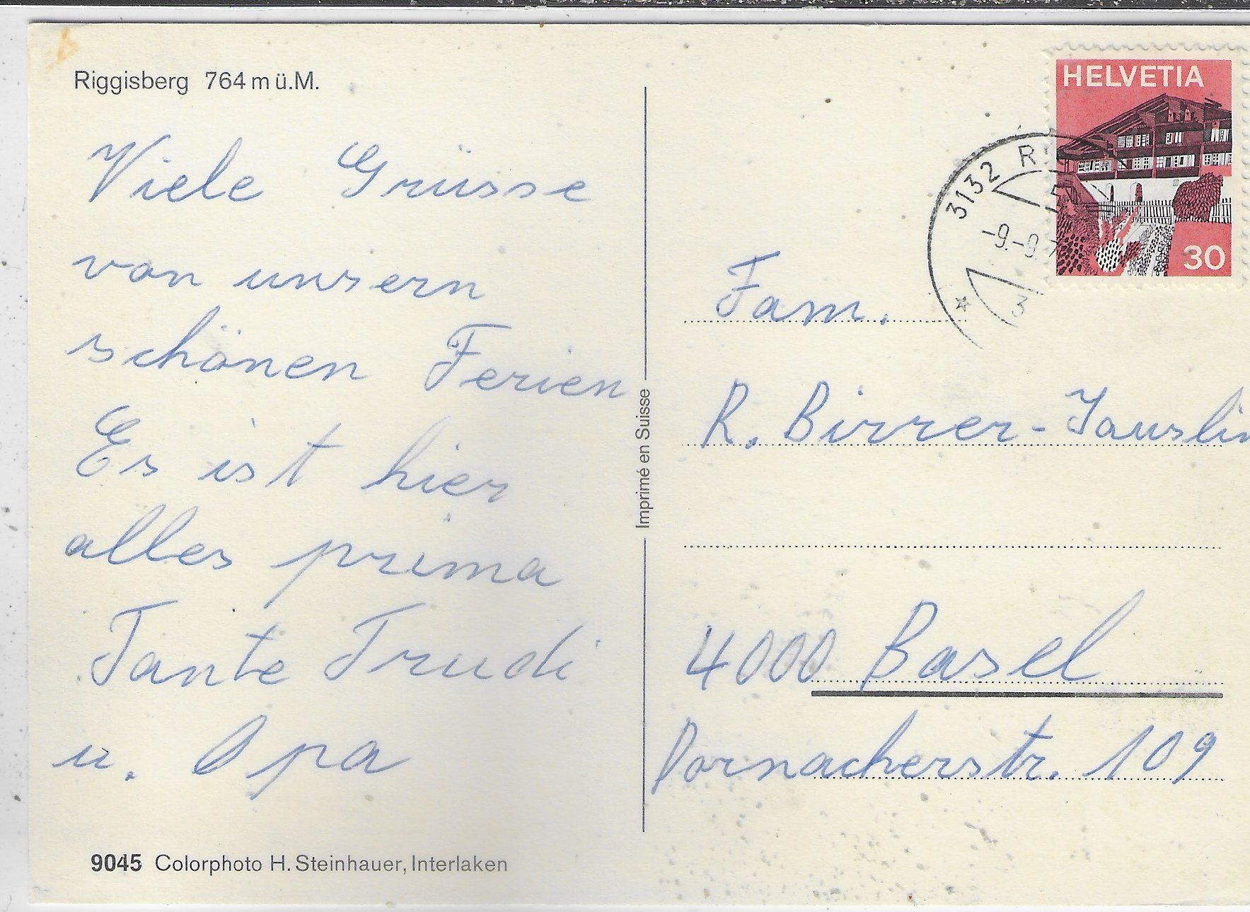 Cartoline postali: Riggisberg - Generalansicht – Usato da Ettingen venduto da Kartenplanet 1