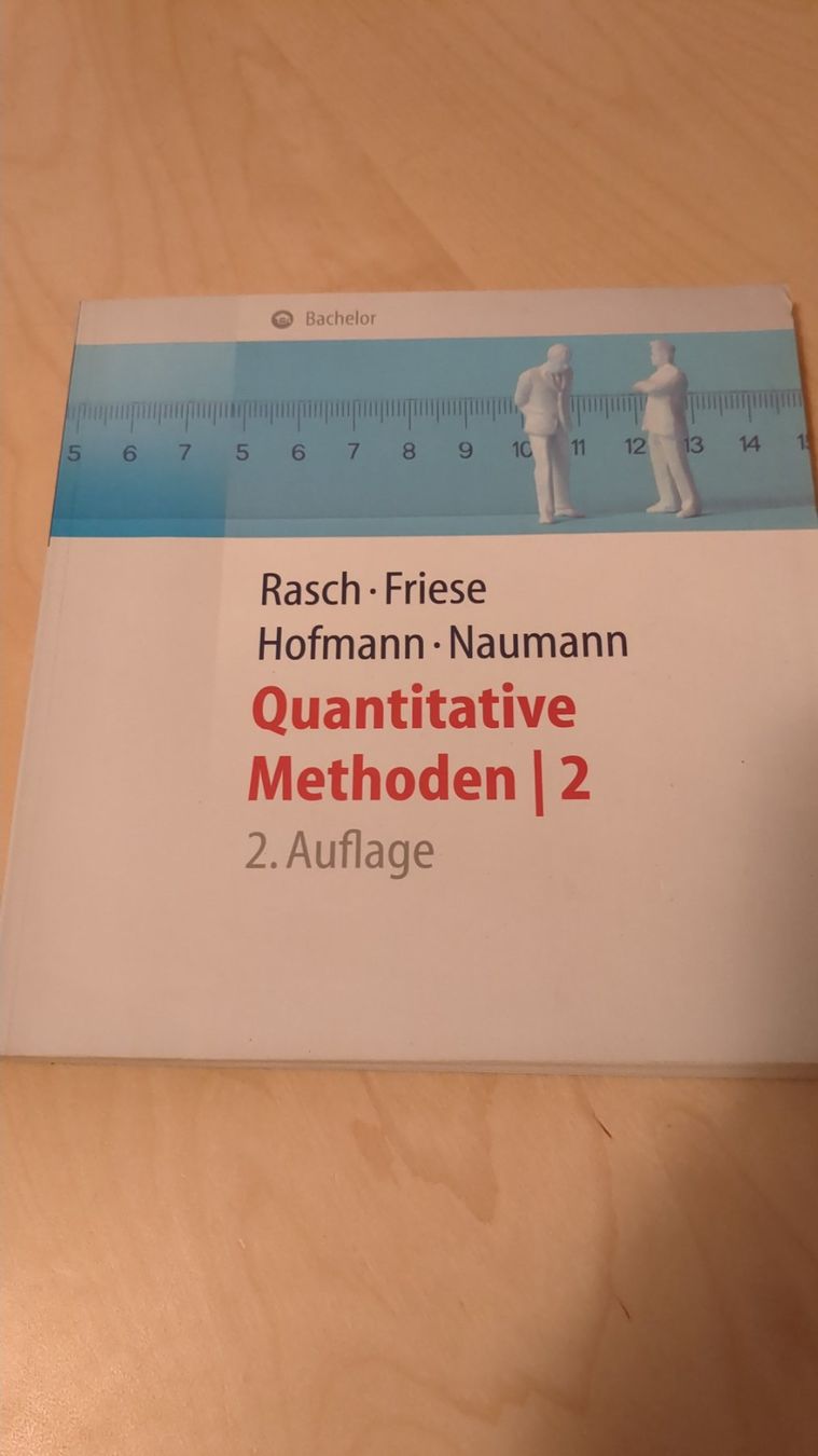 Bücher: Quantitative Methoden 2 - Einführung in Die Statistik – Gebraucht aus Basel von haferkleie