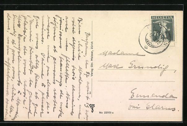 Cartoline postali: AK Parpan, Panorama mit Stätzerhorn – Usato da Berlin venduto da bartko-reher 1