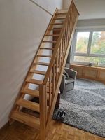 Holztreppe 14 Stufen inkl. Geländer  massive Ausführung