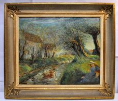 Tableau à l'huile signé Gottfried Schmied