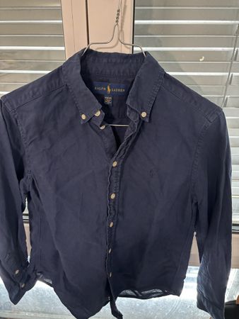 Ralph Lauren Boys Shirt, Age 12-14, Navy Blue, Cotton