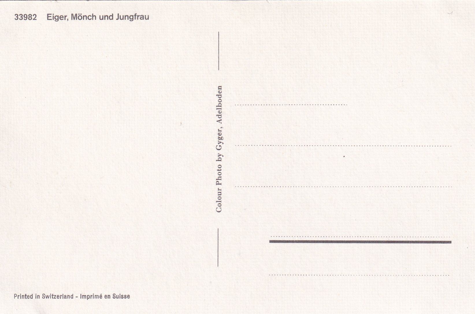 Cartoline postali: Eiger, Mönch und Jungfrau /bo – Usato da Hombrechtikon venduto da Rudolf07 1