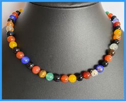 SALE KETTE STEINKETTE EDELSTEINKETTE ACHAT ECHT! KEIN GLAS!