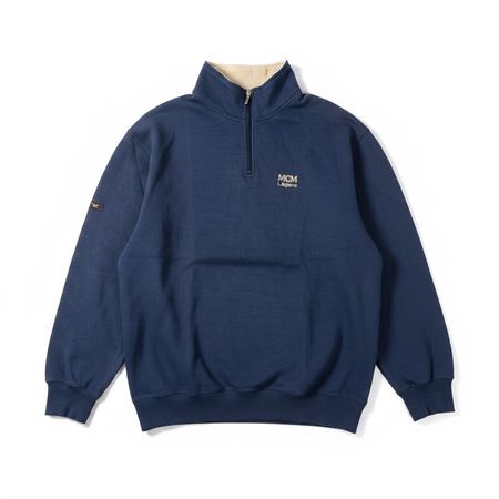 Sweat Mcm Legere Bleu Marine Zip Col Montant L #P120
