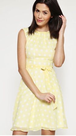 WALLIS Kleid buttergelb pastellgelb Gr. 38 Chiffonkleid