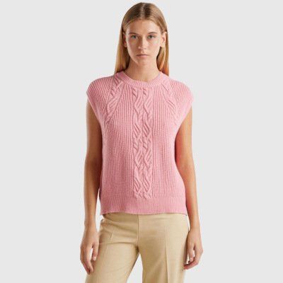 Benetton Giacche: BENETTON Pullunder aus Wolle Damen - Grösse M - rosa - NEU – Nuovo e nell'imballaggio originale da Baden venduto da Gigelitante 4