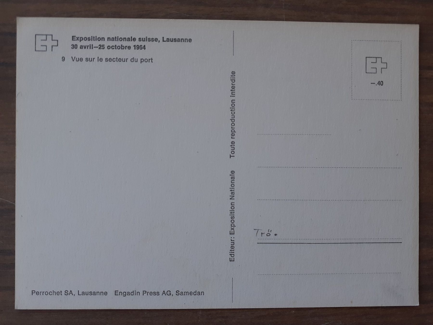 Cartoline postali: Ansichtskarte Exposition Nationale Lausanne 1964 – Usato da Mörschwil venduto da aik_x8mc 1