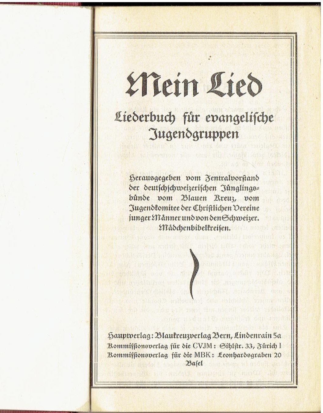 Bücher: Mein Lied, 1928 – Gebraucht aus Flims - Dorf von Stagediver 1