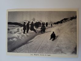 Ansichtskarte Megève Schlittenrennen schwarz-weiss Rmu