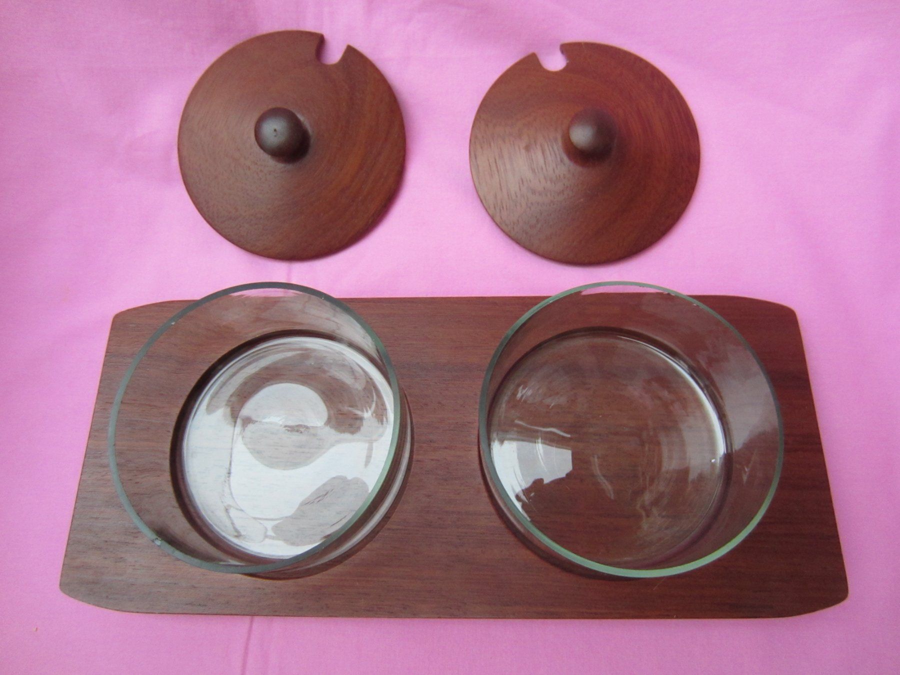 Schalen: TEAK Dänisch Design Snackschalen Glas Kult Design 60er – Gebraucht aus Sursee von Tschiger 4