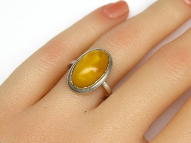 Anelli: Vintage Silber Ring 800 + MP Bernstein Butterscotch Gr. 54 – Usato da Ermatingen venduto da Decovin 7