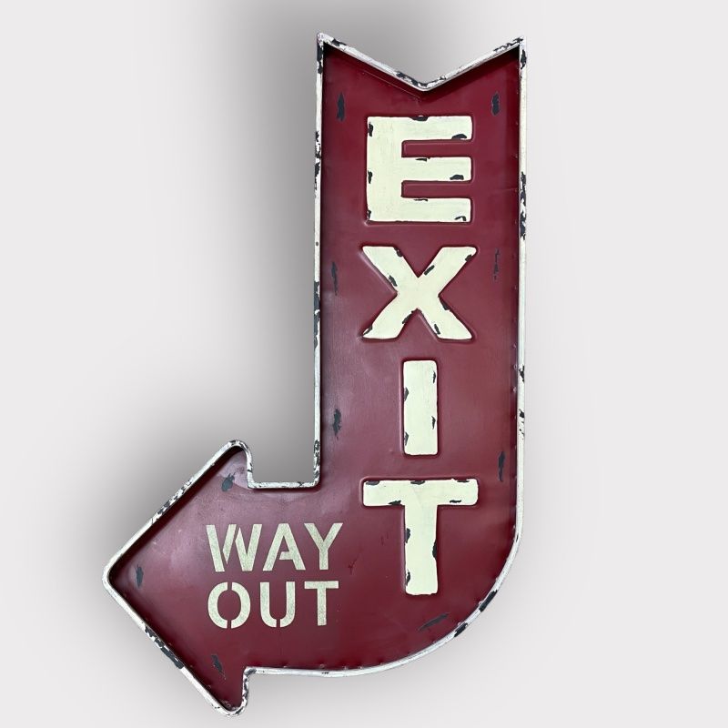 Insegne: Exit Blechschild Vintage Style Werbetafel – Nuovo e nell'imballaggio originale da Aarburg venduto da SwissVintageWorld