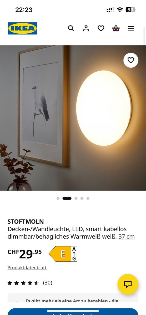 Ikea Lampade: Brand New IKEA STOFTMOLN Smart LED Lamp – Nuovo e nell'imballaggio originale da Basel venduto da mac_z7c7 2