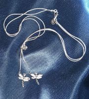 Wundershcöne Kette mit Anhänger *Libellen*, 925 versilbert