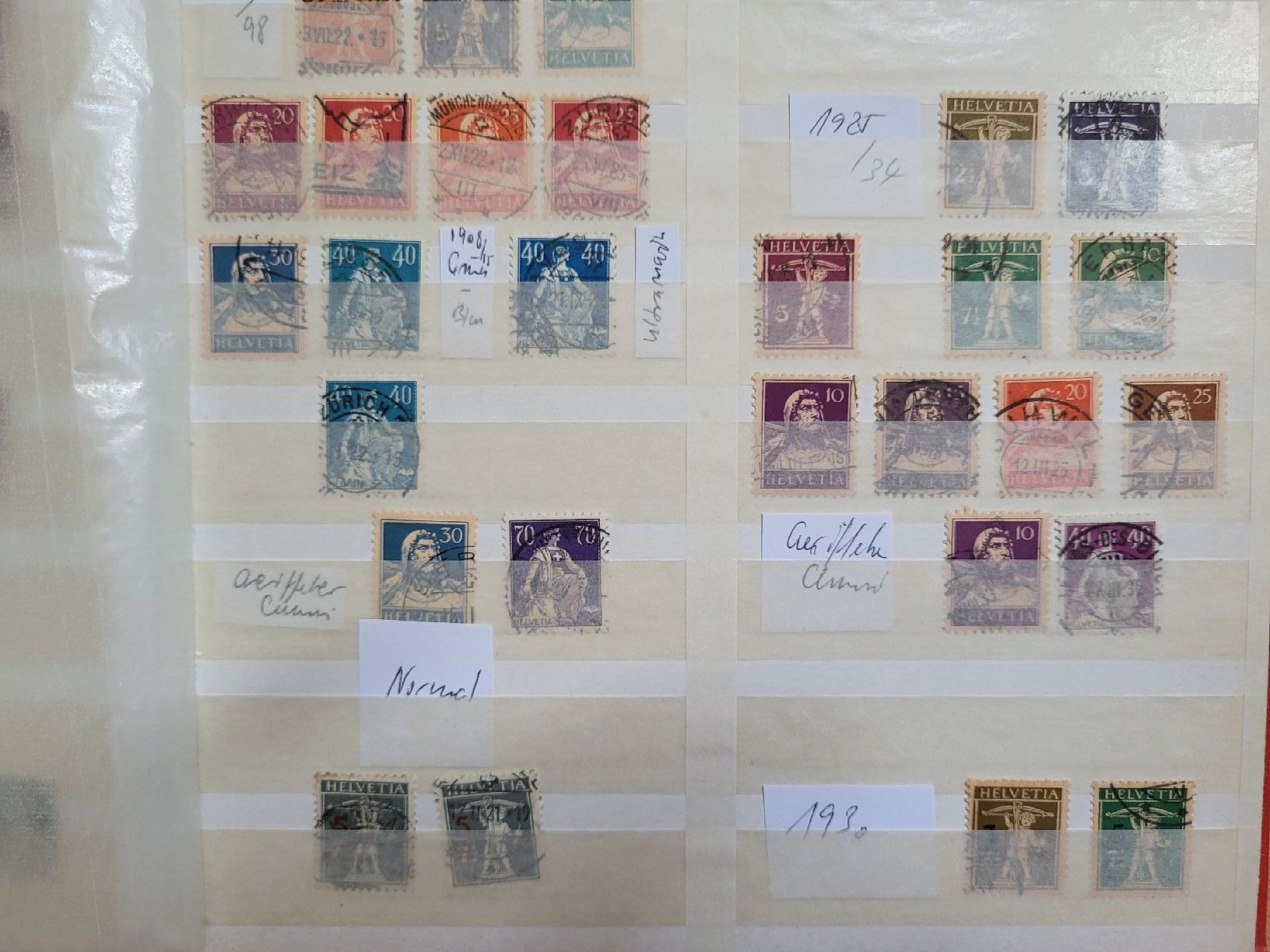 Alle Briefmarken: Kleinlot Schweiz ab 1907 – Gebraucht aus stäfa von brandy66 5