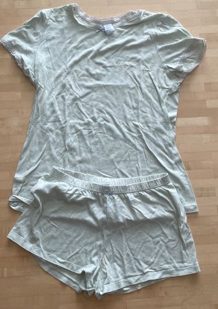 Mädchen Pyjama kurz hellgrün Grösse 164 Sanetta