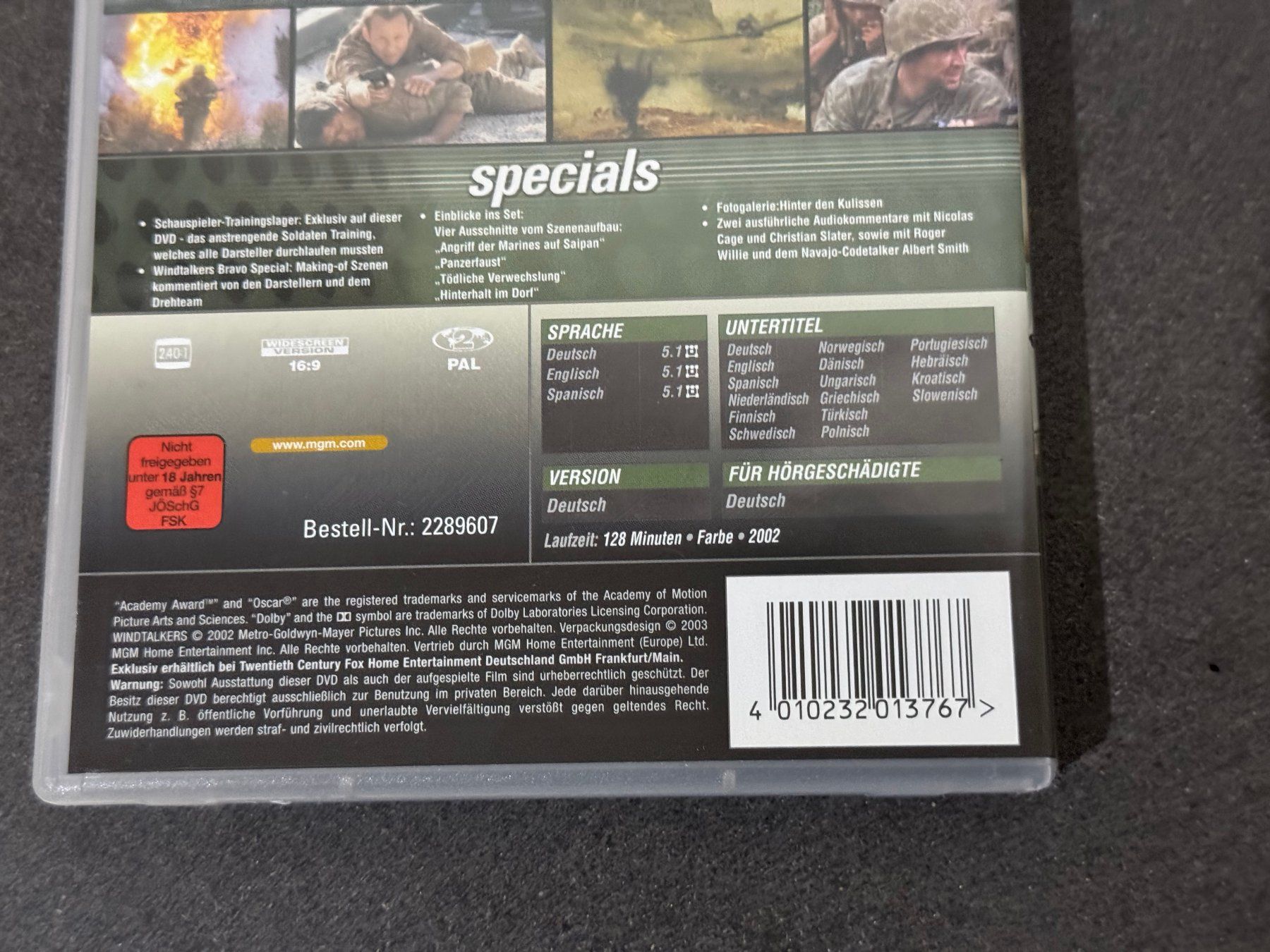 Tutti i DVDs: Windtalkers DVD DE/EN/SP mit Nicolas Cage – Usato da Fribourg venduto da tschjoly 3