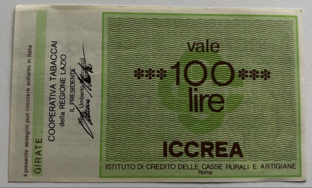 Banconote: Italien 100 Lire Scheck 1977 XF – Nuovo (secondo la descrizione) da Algetshausen venduto da Carrhard 1