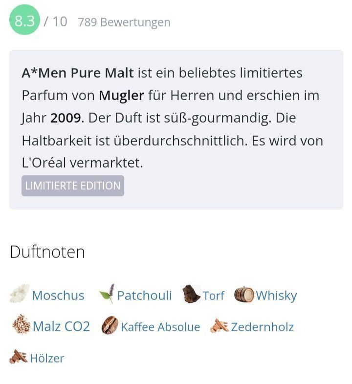 Mugler Profumi & Eau de Toilette: 5 ml MUGLER PURE MALT EDT ABFÜLLUNG – Nuovo (secondo la descrizione) da St. Gallen venduto da CaliSunshine 3