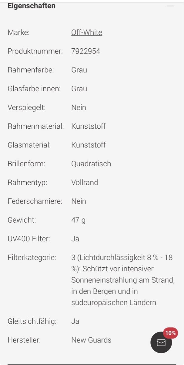 Off-White Brillen & Gläser: Off-White Palermo Sunglasses – Gebraucht aus Zürich von Laui91 9