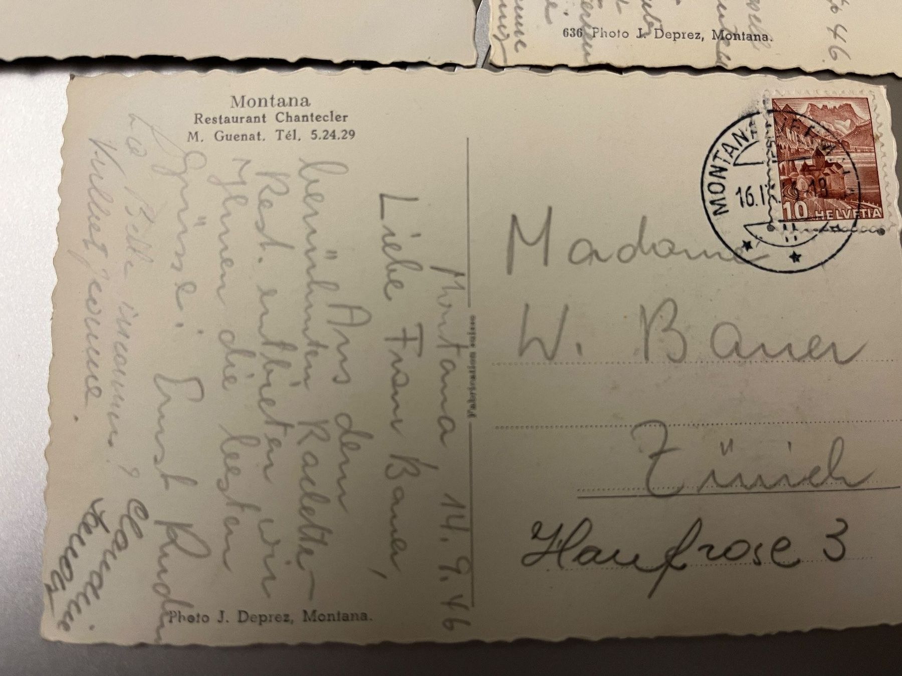 Ansichtskarten: Alte Ansichtskarten Montana 1945 – Gebraucht aus Stetten AG von Brissago25 9