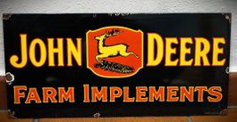 JOHN DEERE EMAILLESCHILD 45X20 CM - NOSTALGIE RARITÄT USA