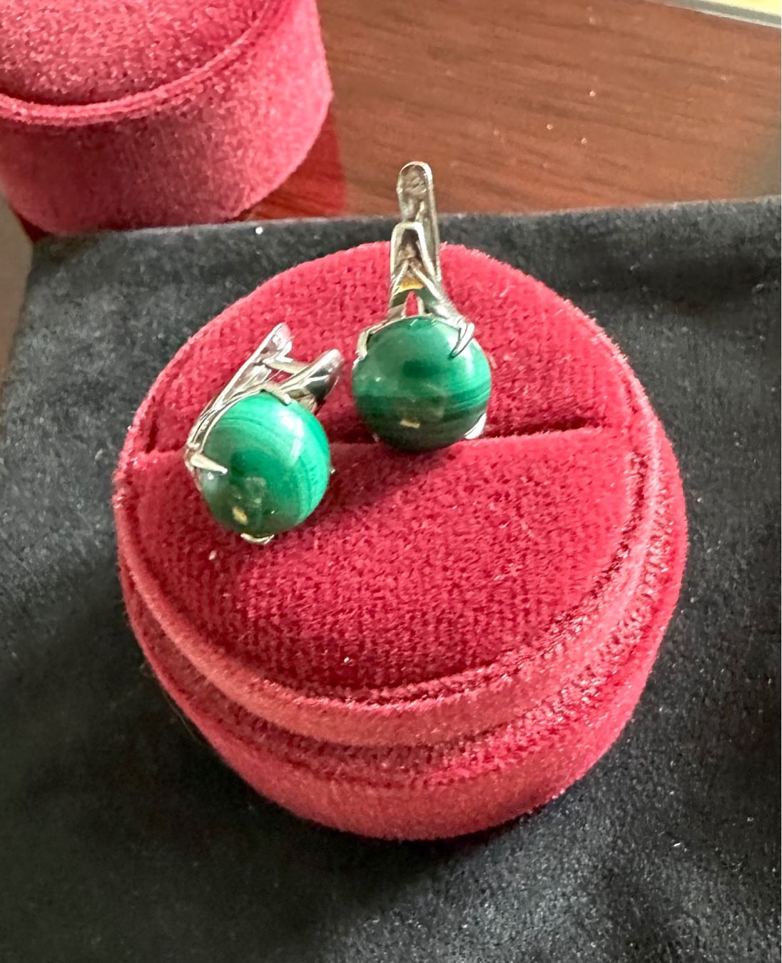 Boucles d'oreille: SILBER OHRRINGE MIT MALACHIT – D'occasion à Zug par ale_8khf 1