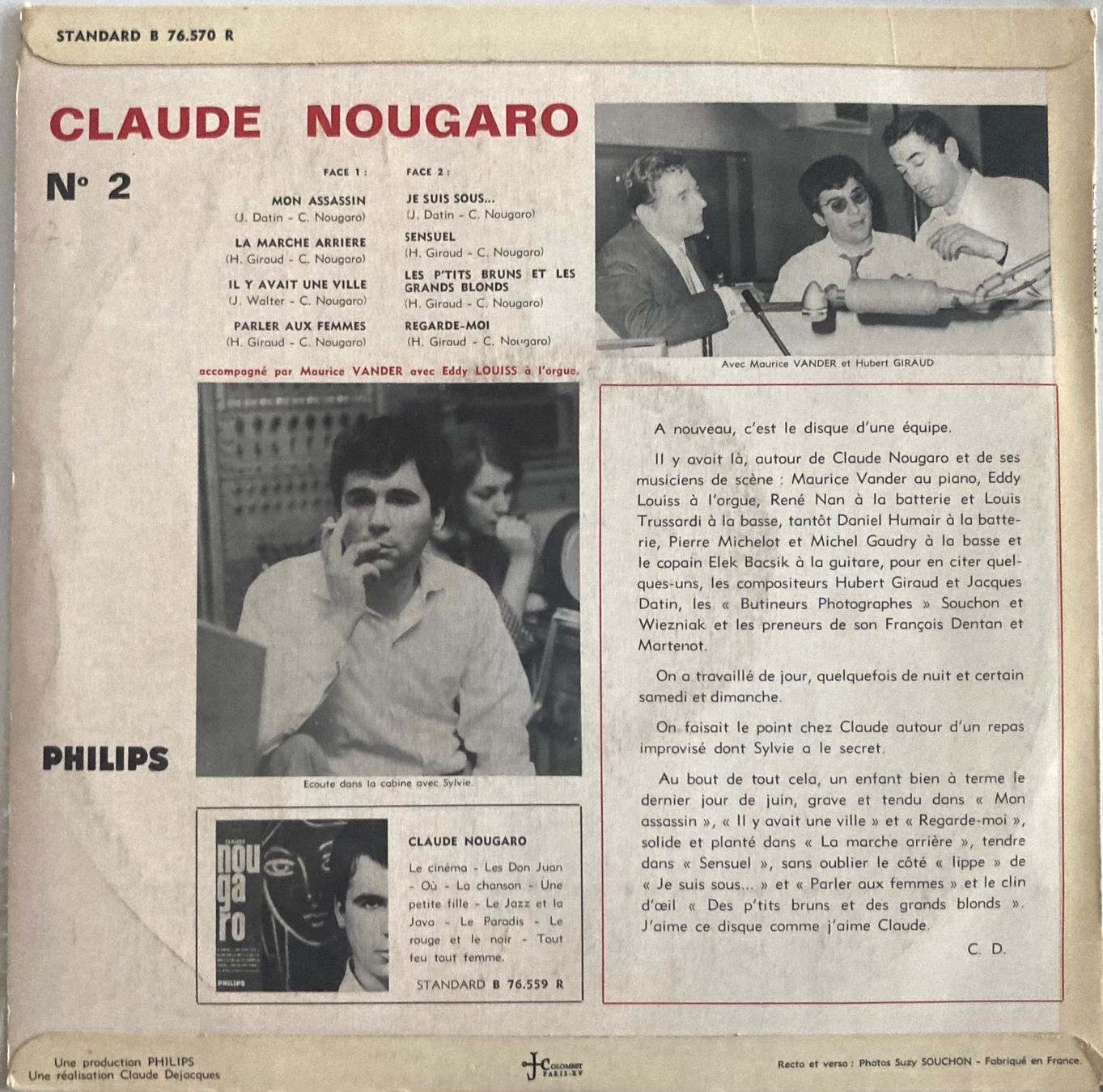Schallplatten: CLAUDE NOUGARO - N°2 – Gebraucht aus Poliez-Pittet von Newtown-Records 1