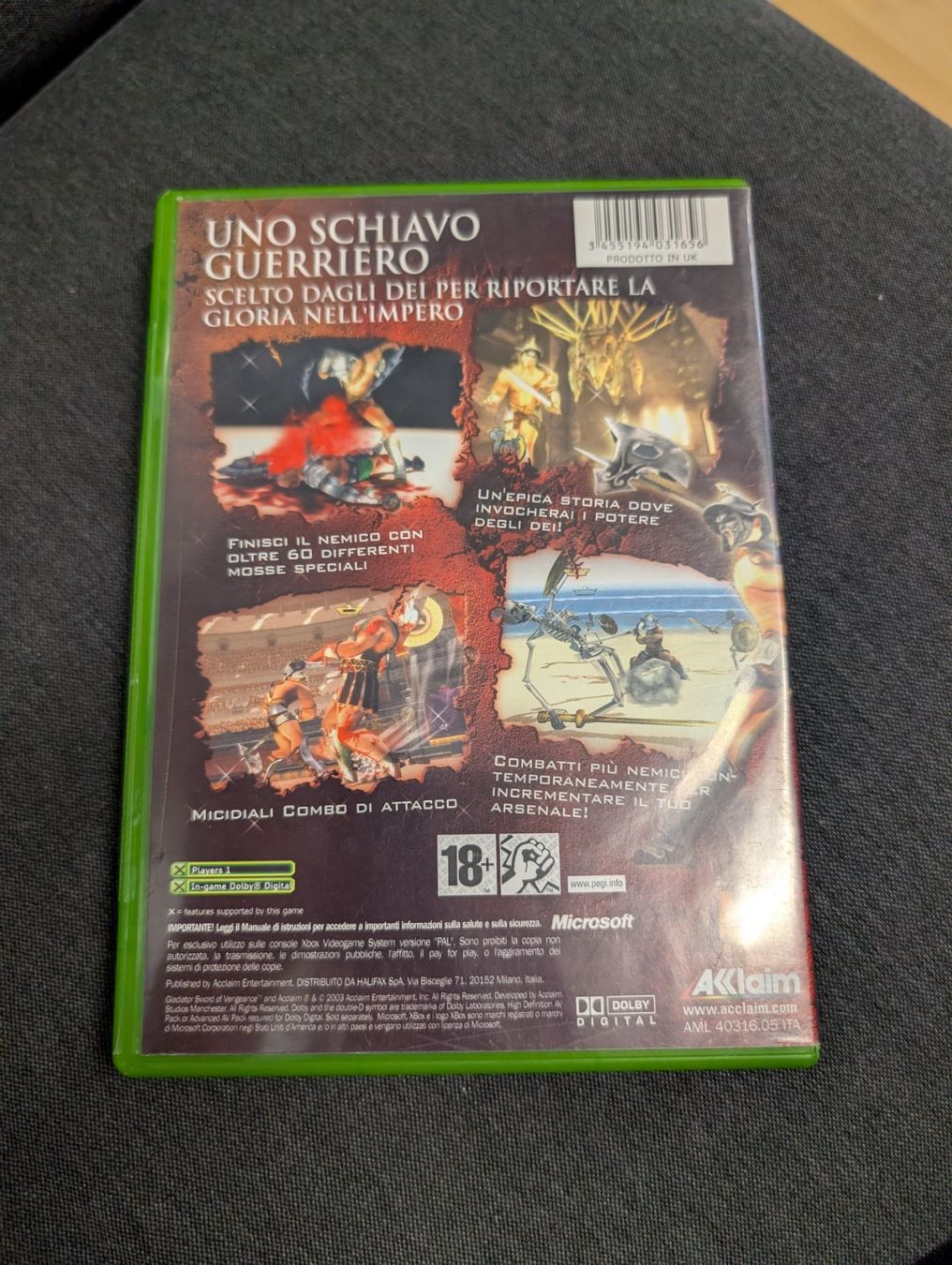 Giochi: Gladiator sword of vengeance Microsoft Xbox – Usato da Giubiasco venduto da Ticinerd 1