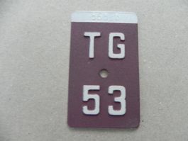 Velo Rad Nummer Velonummer 1953 TG 53 Thurgau Geschenk
