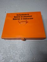 Verbandskasten leer, Vintage, Metallbox orange,Top Zustand