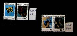 AFRIQUE SIERRA LEONE 4 TIMBRES NEUFS** COTE 27.60 EUROS/U589