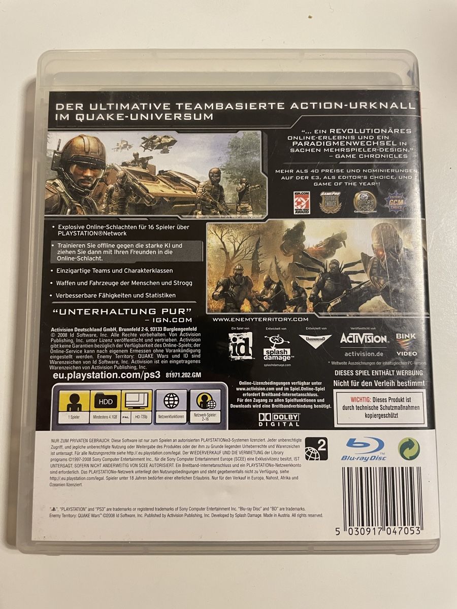 Sony Jeux: Quake Wars Enemy Territory / PS3 – D'occasion à Zürich par Bomboo 1