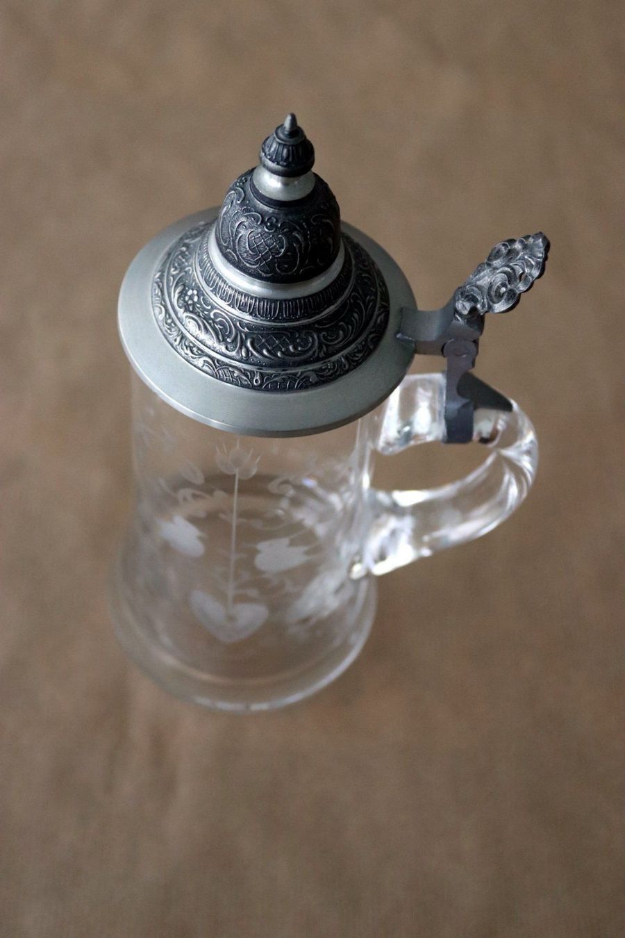 Bicchieri: Glas  Bierkrug mit Zinndeckel – Nuovo (secondo la descrizione) da Basel venduto da Helmuth1945 2