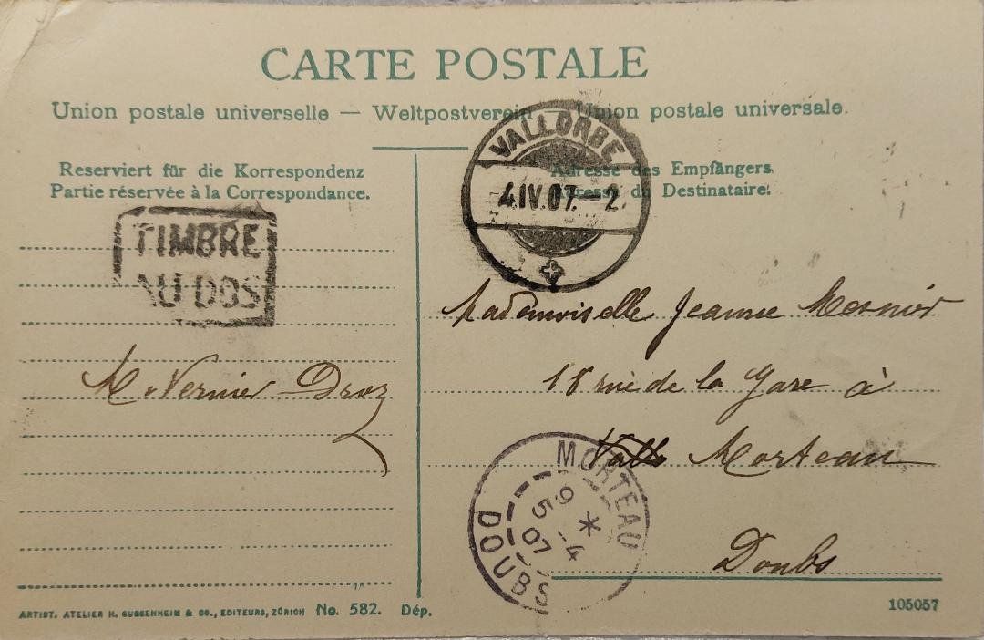 Cartoline postali: VALLORBE - Pont du Day - Train à vapeur - 1907 – Usato da Delémont venduto da Domdom1 1