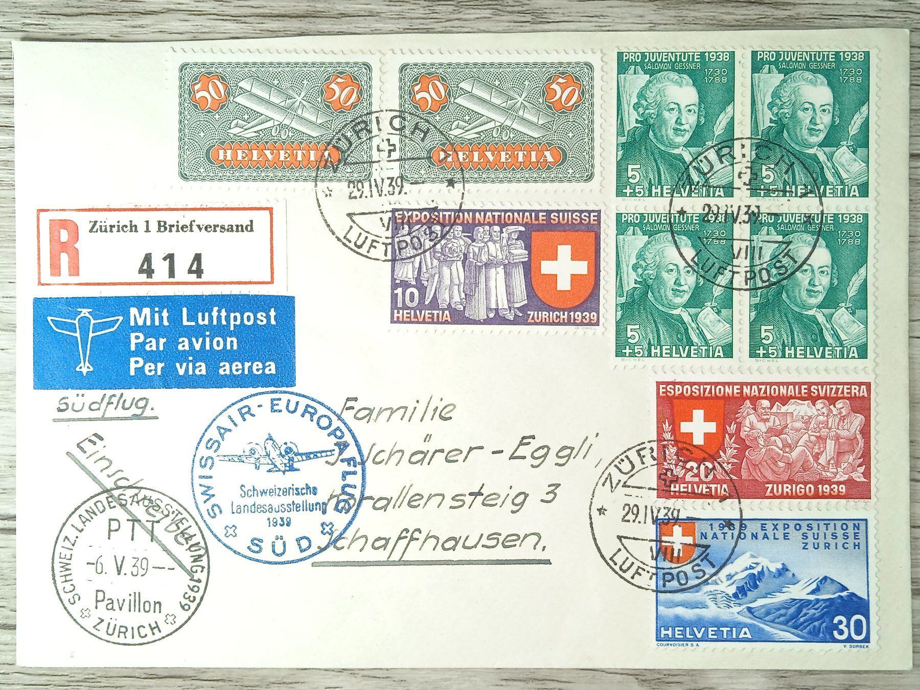 Tutti i francobolli: TR104 Enveloppe + Timbre Suisse 1939 – Usato da Cousset venduto da Patrick_Collections