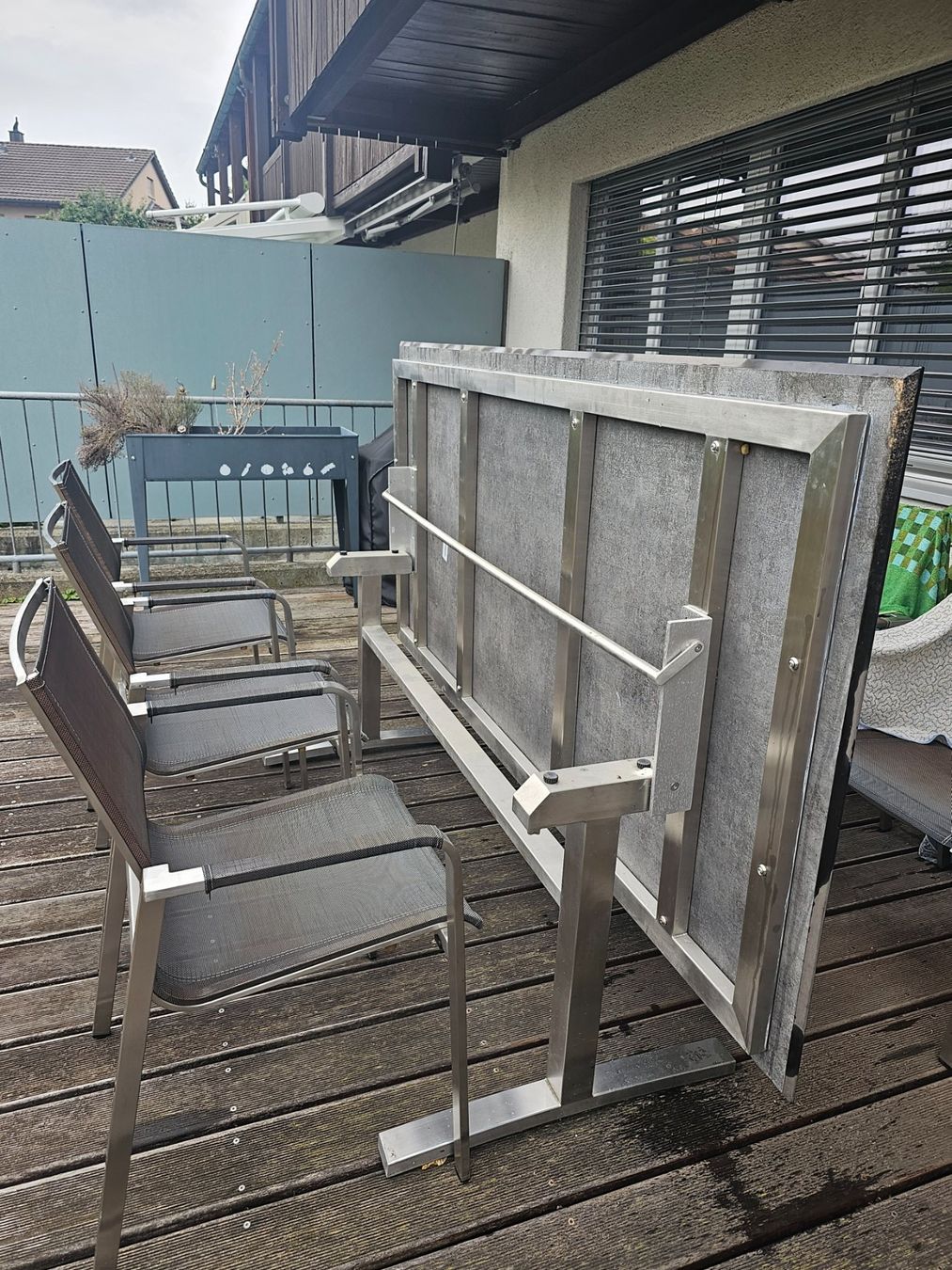 Hunn Set di tavolo e panche: Hunn Gartentisch mit 6 Stühlen – Usato da Brütten venduto da bru_vm8d 4